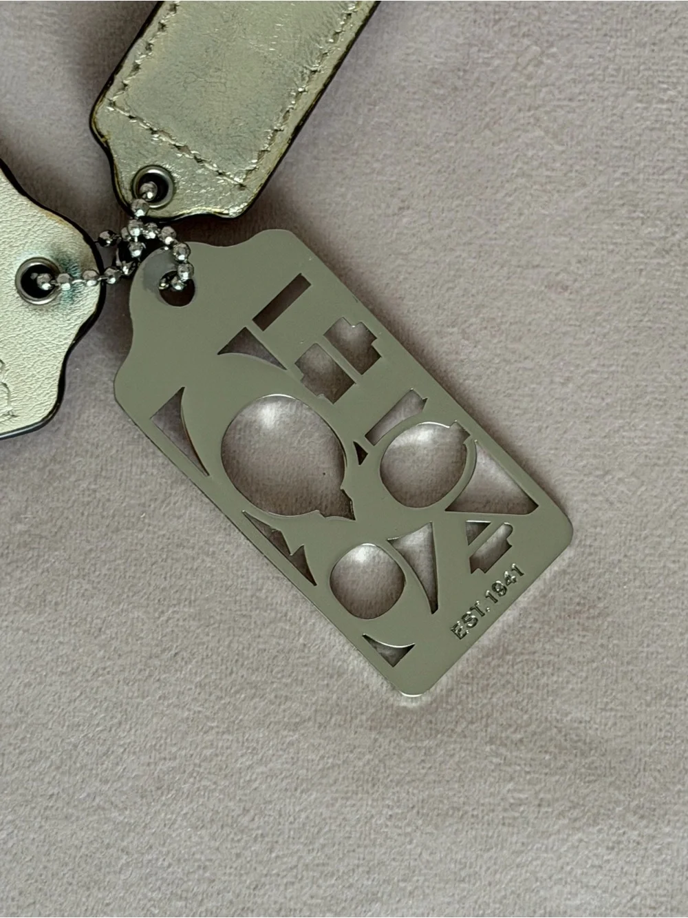 COACH Metallic Leather & Metal 70th Anniversary Hang Tag Set